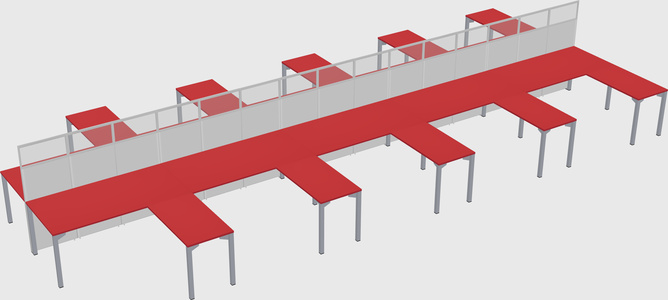 Shared l-shape cubicle