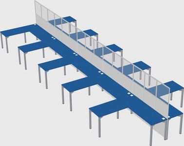 Shared l-shape cubicle