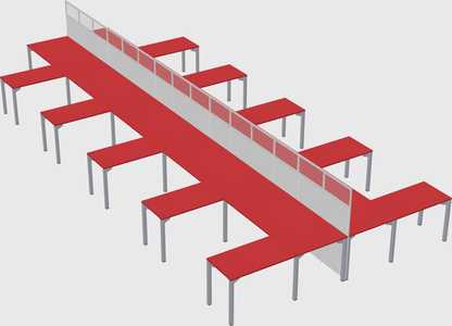 Shared l-shape cubicle