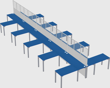 Shared l-shape cubicle