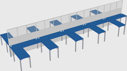 Shared l-shape cubicle