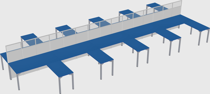 Shared l-shape cubicle