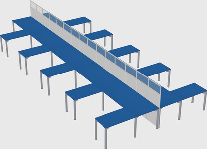 Shared l-shape cubicle
