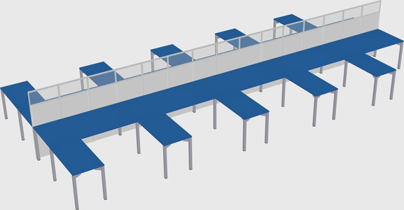 Shared l-shape cubicle
