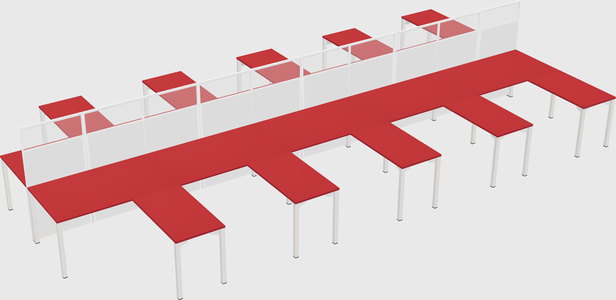 Shared l-shape cubicle