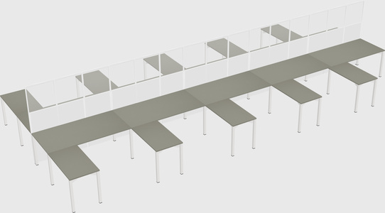 Shared l-shape cubicle