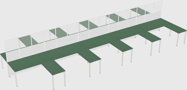 Shared l-shape cubicle