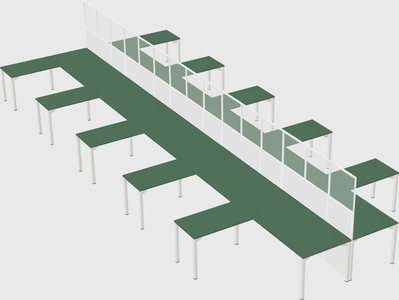 Shared l-shape cubicle