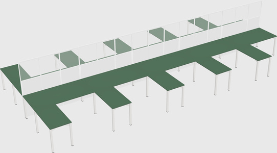 Shared l-shape cubicle