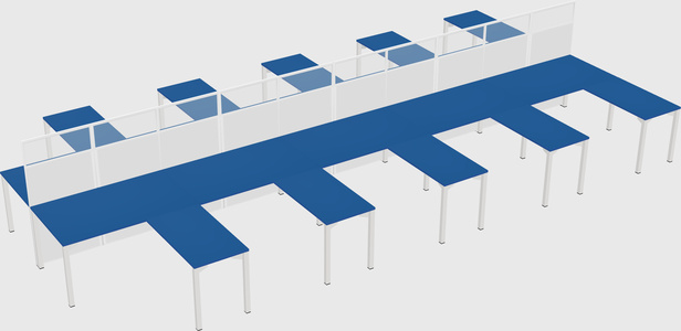Shared l-shape cubicle