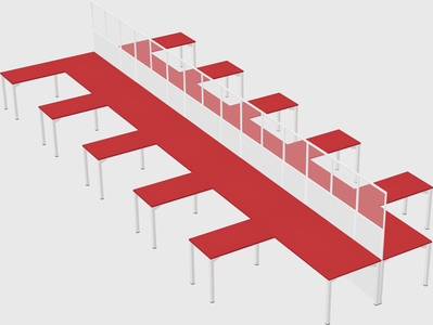 Shared l-shape cubicle