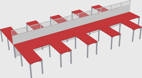 Shared l-shape cubicle