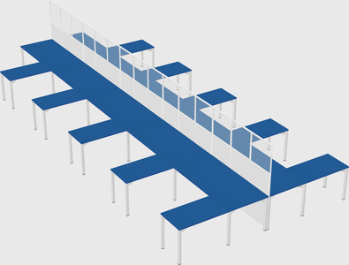 Shared l-shape cubicle