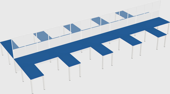 Shared l-shape cubicle