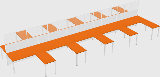 Shared l-shape cubicle