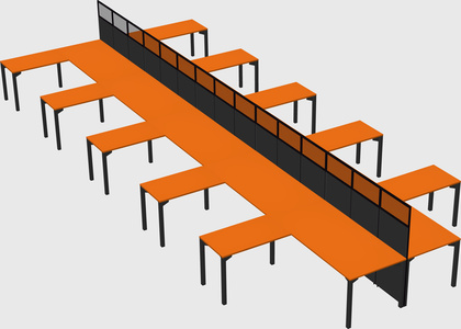 Shared l-shape cubicle