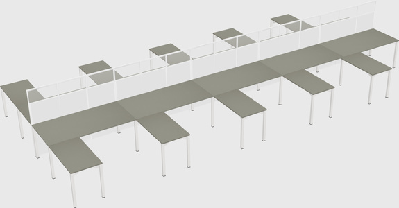 Shared l-shape cubicle