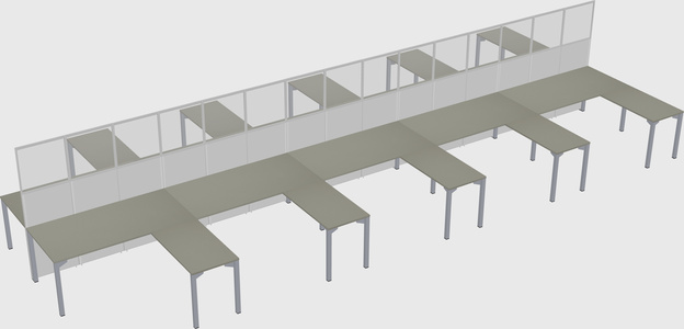 Shared l-shape cubicle