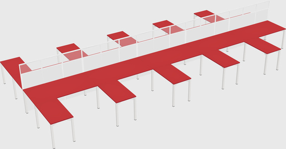 Shared l-shape cubicle