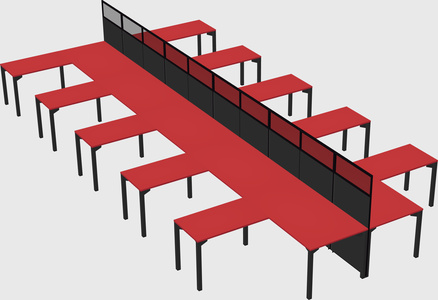 Shared l-shape cubicle