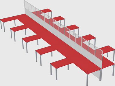 Shared l-shape cubicle