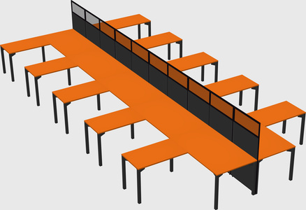 Shared l-shape cubicle