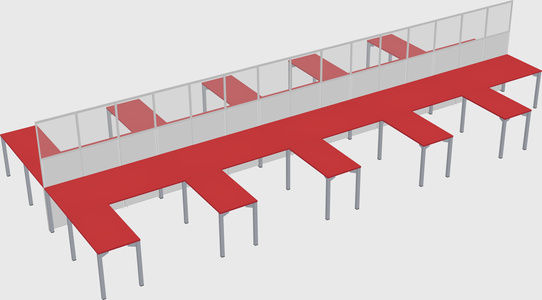 Shared l-shape cubicle