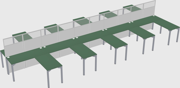 Shared l-shape cubicle