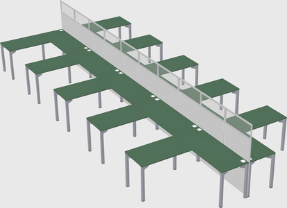 Shared l-shape cubicle