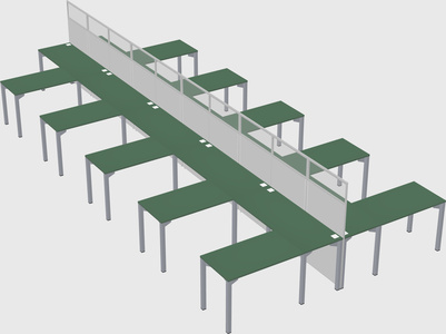 Shared l-shape cubicle