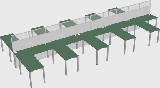 Shared l-shape cubicle
