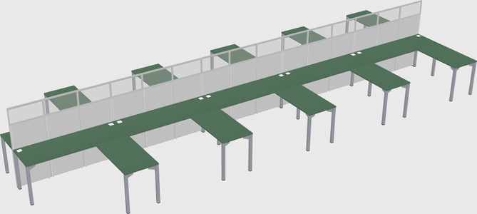 Shared l-shape cubicle