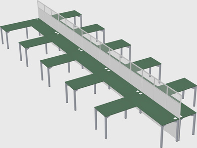 Shared l-shape cubicle