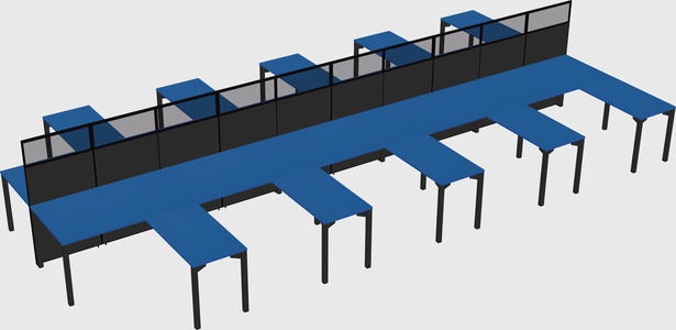 Shared l-shape cubicle
