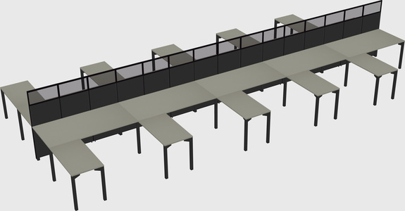Shared l-shape cubicle