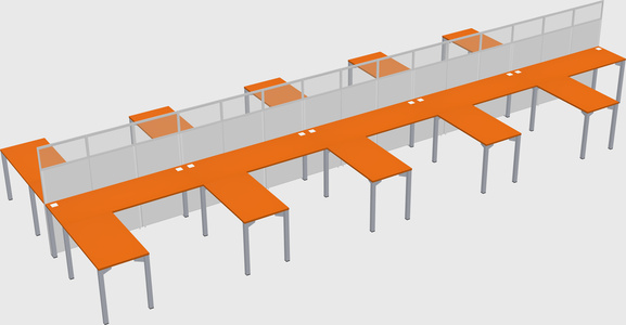 Shared l-shape cubicle