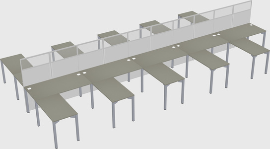 Shared l-shape cubicle