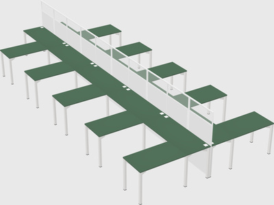 Shared l-shape cubicle