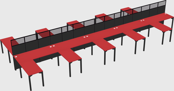 Shared l-shape cubicle