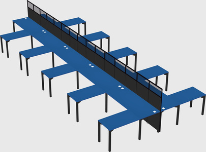 Shared l-shape cubicle