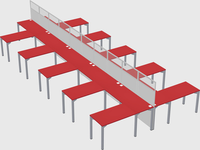 Shared l-shape cubicle