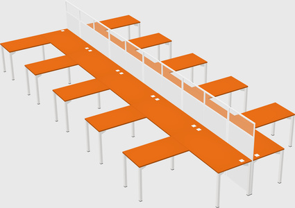 Shared l-shape cubicle