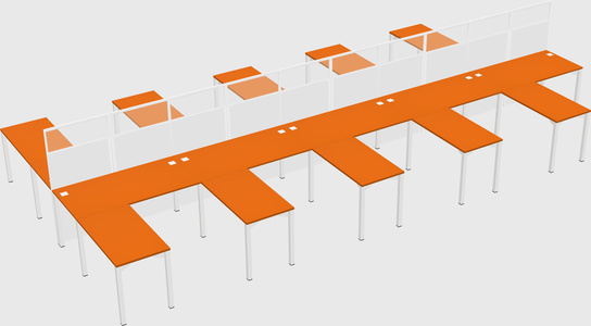 Shared l-shape cubicle