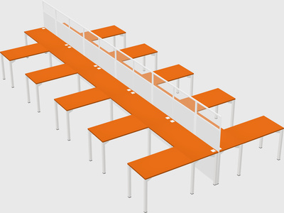 Shared l-shape cubicle