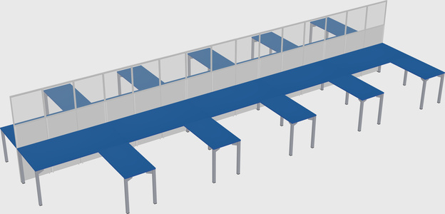 Shared l-shape cubicle
