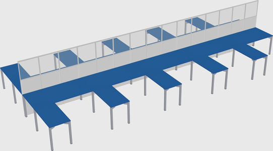Shared l-shape cubicle