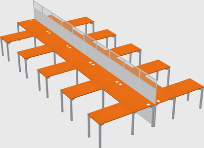 Shared l-shape cubicle