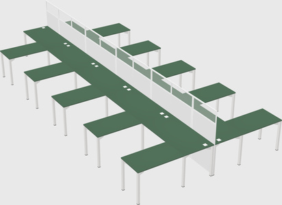 Shared l-shape cubicle