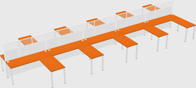 Shared l-shape cubicle