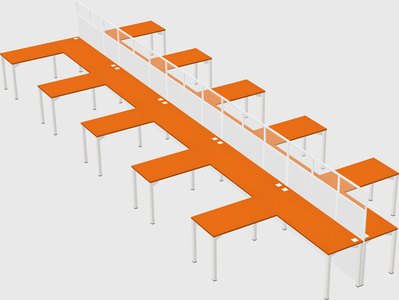 Shared l-shape cubicle